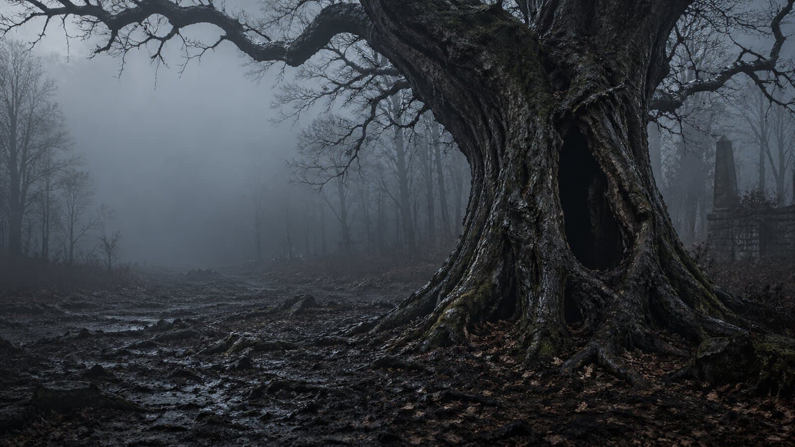 Hagley Wood, Worcestershire — Fundort der Toten in der Bergulme, 1943