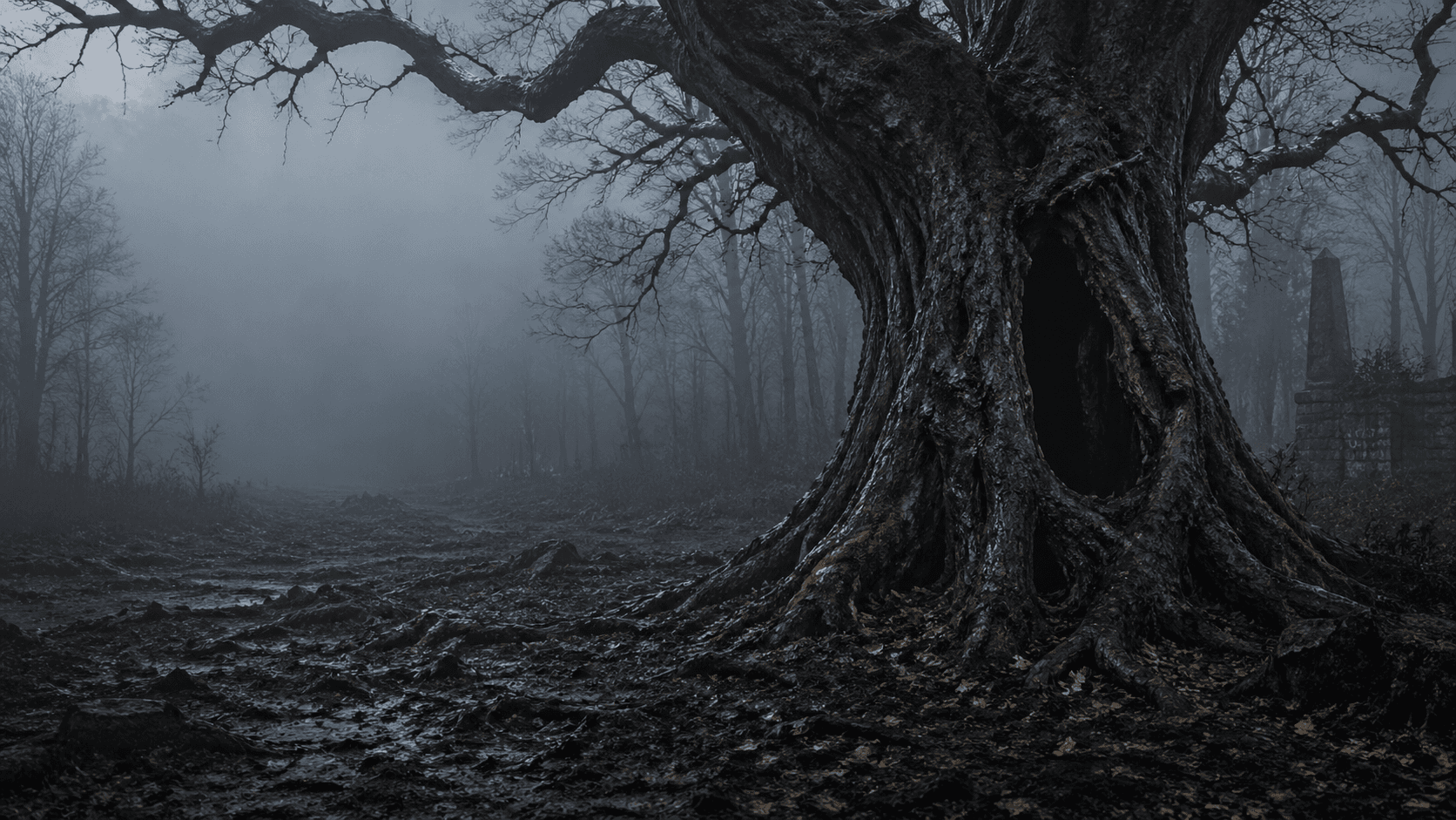 Hagley Wood, Worcestershire — Fundort der Toten in der Bergulme, 1943