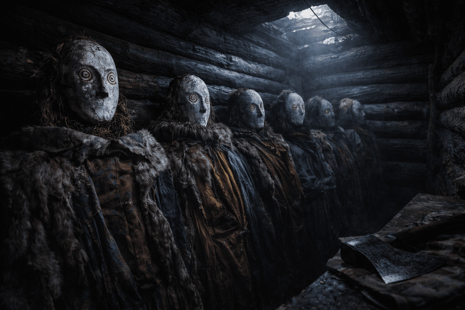 Gipsmasken der Taschtyk-Kultur — Oglachty-Nekropole, Chakassien